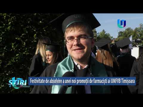 TeleU: Festivitate de absolvire a unei noi promoții de farmaciști ai UMFVB Timișoara