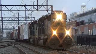 20210105 January 5 2021 CSX C746 SD40-2 running long hood forward arriving in Lansdale PA