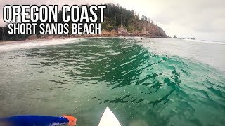 Surfing the Oregon Coast 2 ICE COLD WAVES & WATERFALLS SHORT SANDS BEACH To Umpqua Hotsprings(4K)