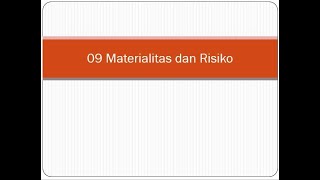 07 Materiality and Risk