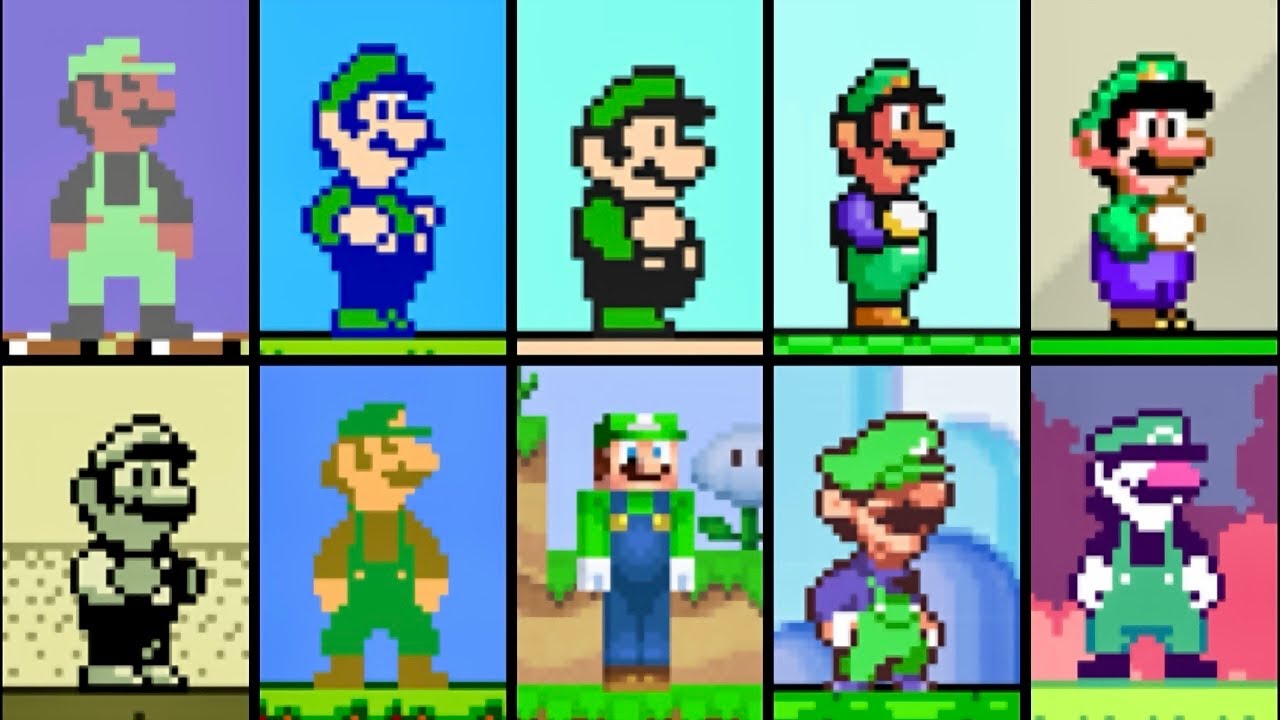 Evolution of LUIGI in Super Mario Bros. Remastered