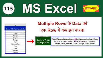 Combine or Merge Multiple Rows Text into One Cell in Excel| CONCATENATE and TRANSPOSE Function-115