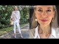 Makeup Chat; Taupe Poncho, Booties, White Skinny Jeans OOTD /Classic Fashion, Style Over 40, 50