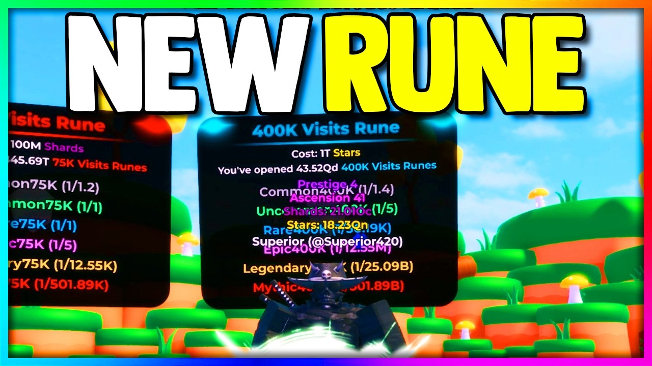 Новая руна события 400K в Roblox Ascension Incremental...