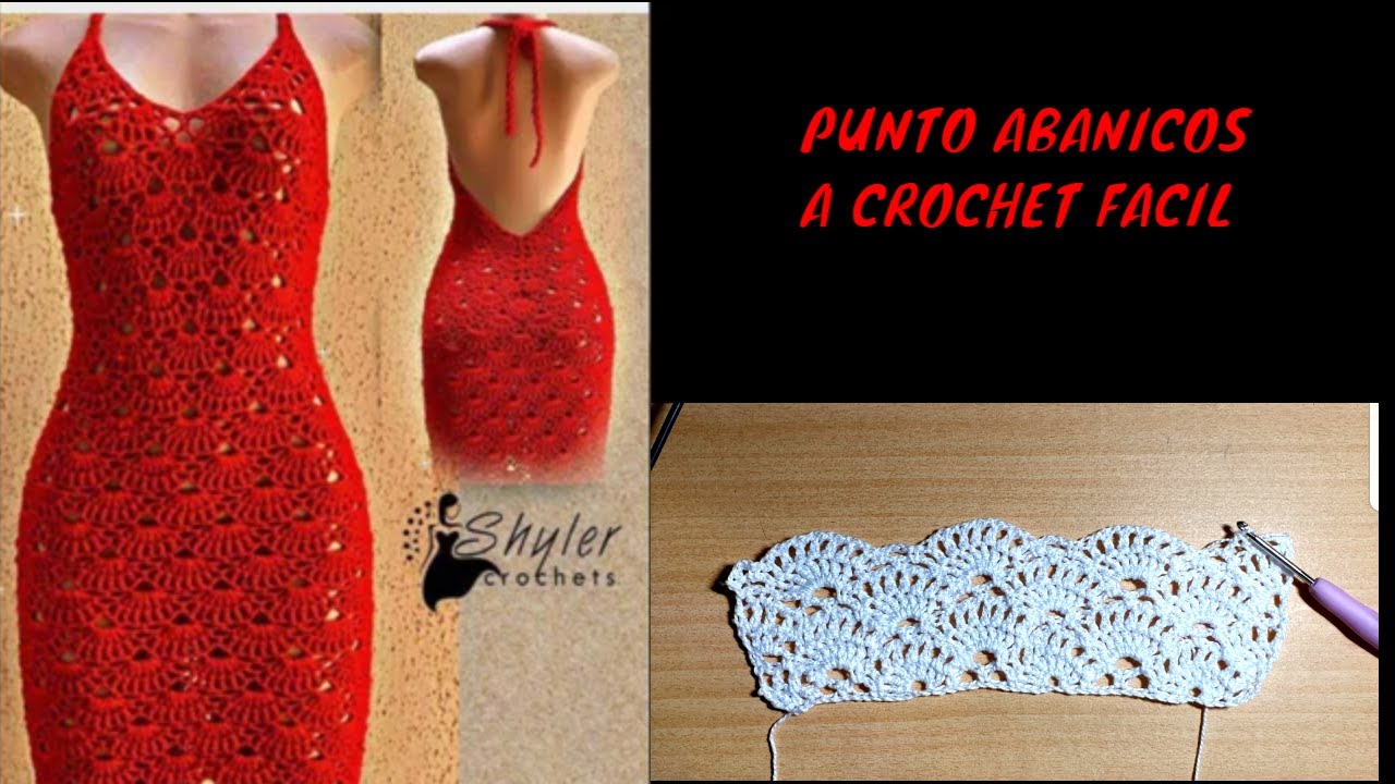 PUNTO ABANICOS A CROCHET FACIL