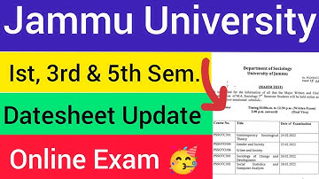 Jammu University || UG Ist, 3rd & 5th Sem. Exam Update || Online Exam 🥳|| Notification?? #jammu