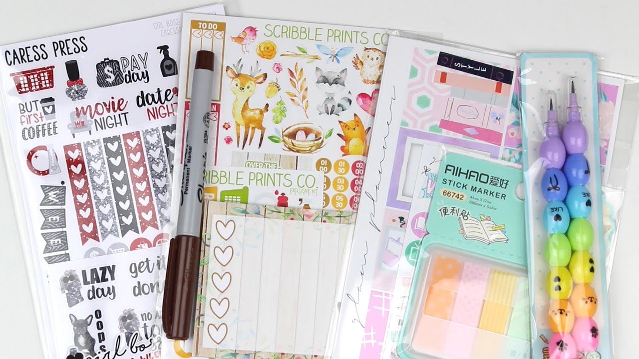 Unboxing || August Mystery Kits from Caress Press, Glam Planner, and Scribble Prints Co