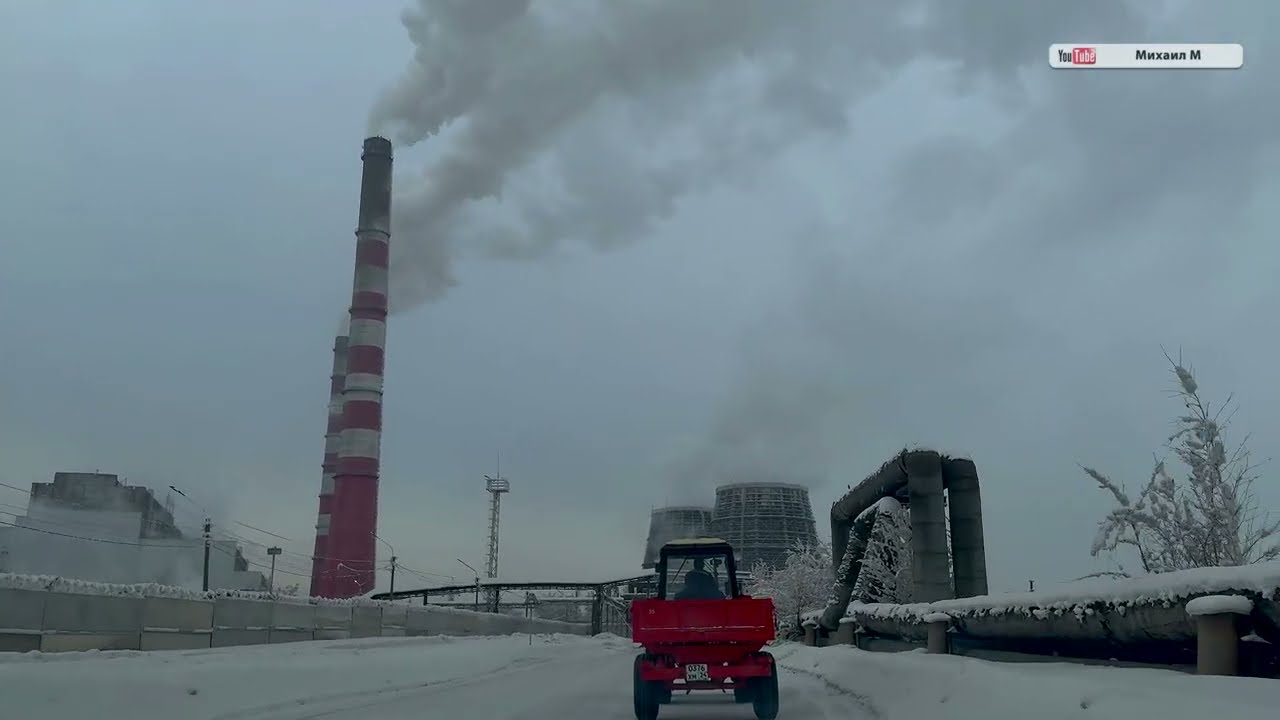 Поездка по Ачинску, мороз - 30