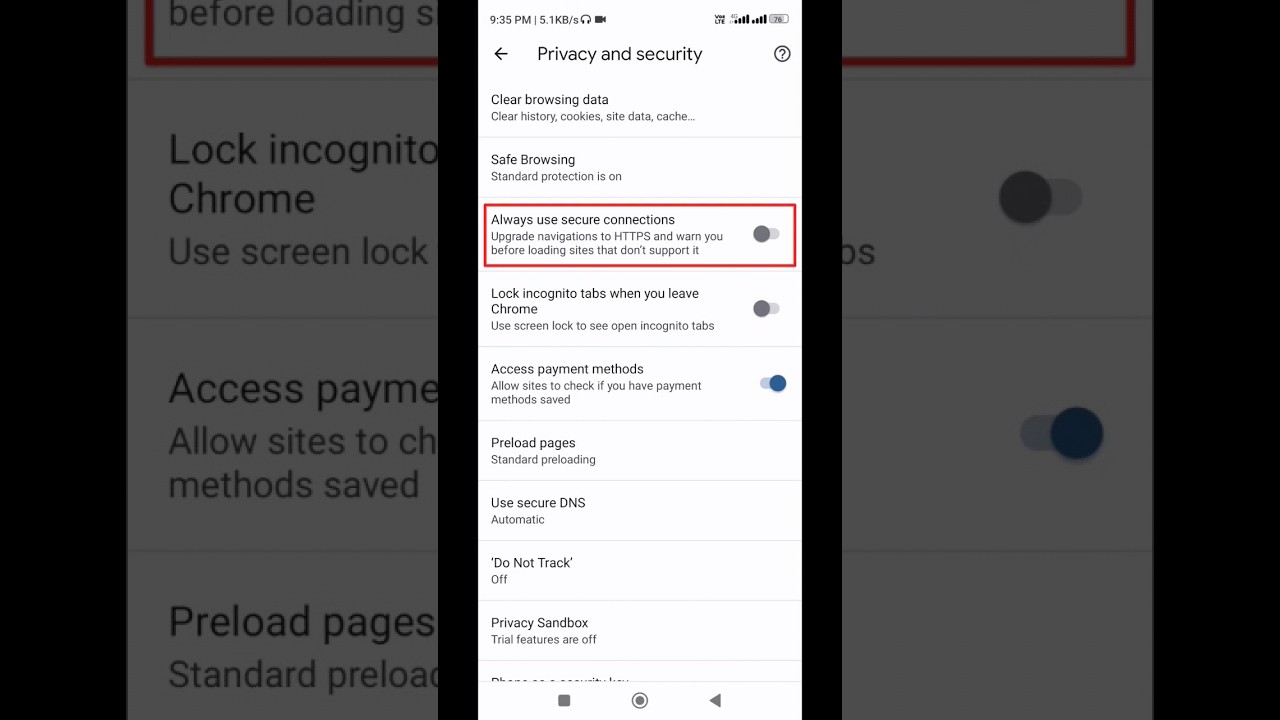 How to enable always use secure connections #shorts
