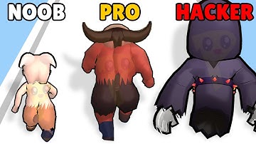 NOOB vs PRO vs HACKER in Monster Evolution Run!