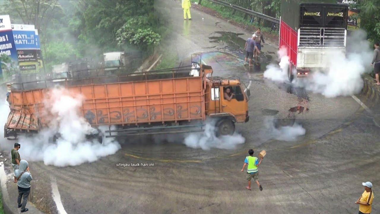 PETAKA TUMPAHAN MINYAK‼️Menit Menit M3ng3rikan Di Depan Mata, Drama Truk Tersiksa  Di Sitinjau Lauik