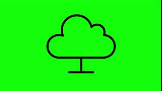 Animated Cloud Computing Icon on Green Screen With Pop-up Sound