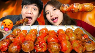 MUKBANG BAKSO BAKAR JUMBO RAKSASA SUPER PEDAS BANGETT 🔥🥵