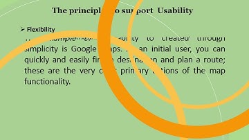 The Principles to Support Usability