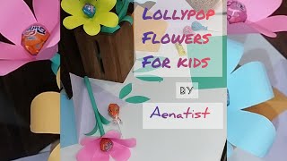 Make beautiful lollypop flowers for kids #diycrafts #paperflower #kidscraft #youtubeshorts #artist