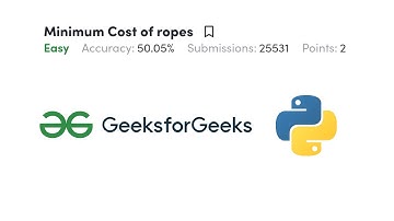 Minimum Cost of Ropes GFG Python | Love Babbar DSA Cracker Sheet