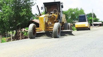 Best Activities Skill Motor Grader Mixing Gravel Foundation Build Road, Powerful Motor Grader Build