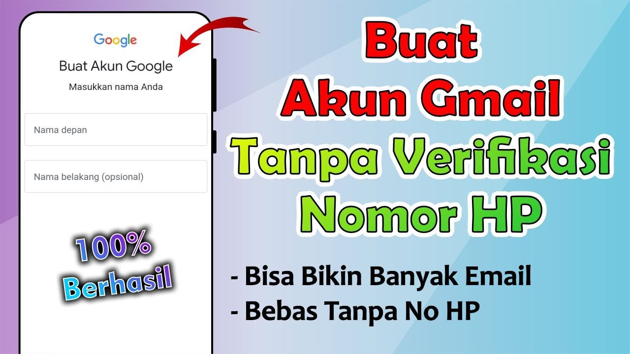 Cara Membuat Akun Gmail Tanpa Verifikasi Nomor HP - YouTube
