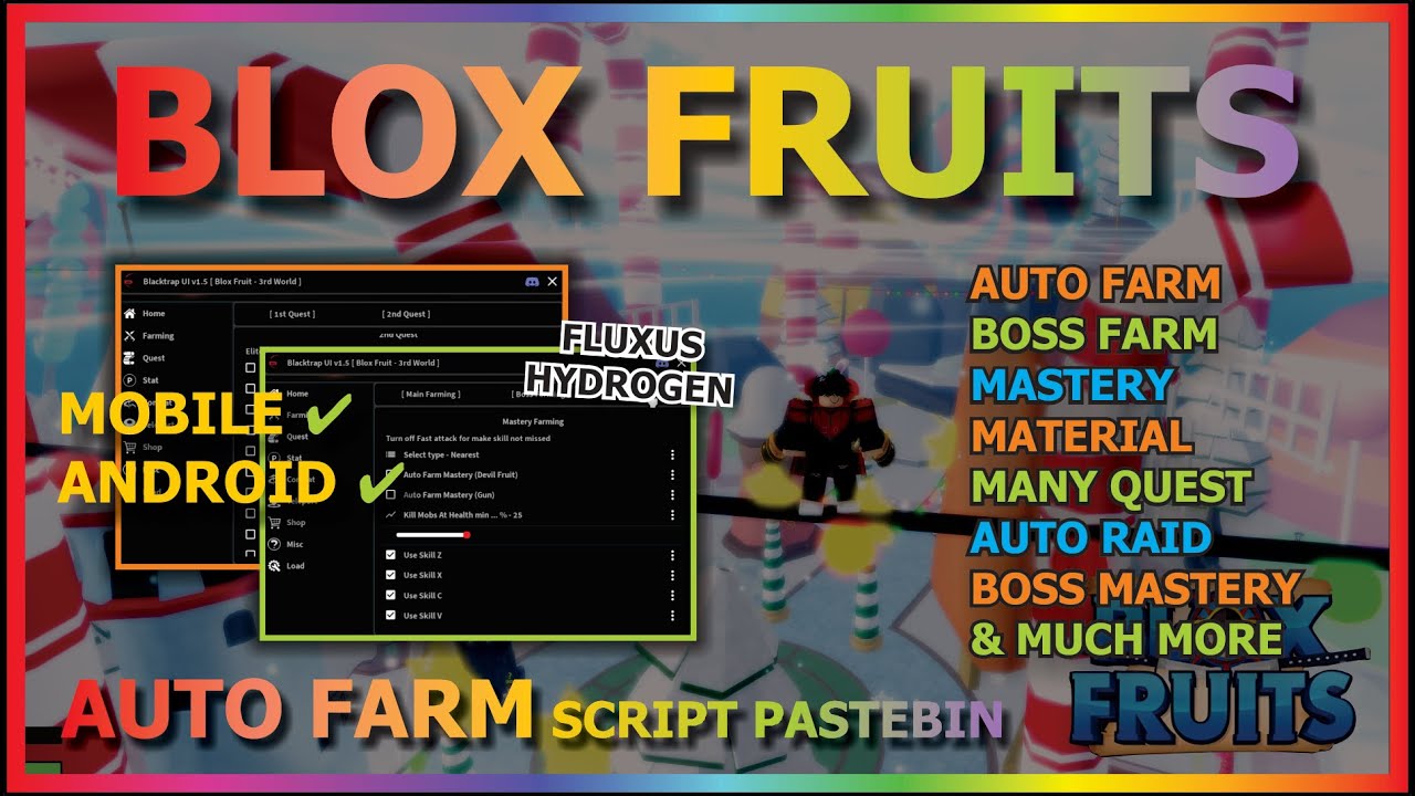 PASTEBIN 2023] Blox Fruits Script on PC and MOBILE: Auto Farm, Kill  Players, Bring Fruit and more! 