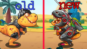 Old Vs New T Rex Armor - Dino Bash 2 Travel Through Time
