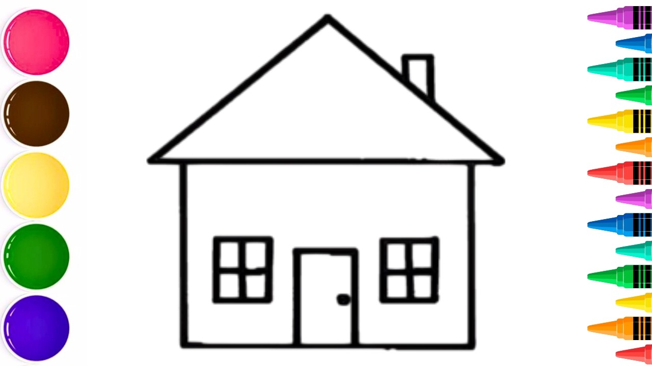How to Draw a Cute House | Beautiful House Drawing and Colouring | Simple House Art for Beginners | 