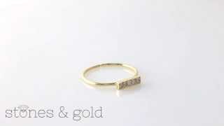 Diamond Bar Solid 14K Yellow Gold Minimalist Stackable Ring | SG000266.Y