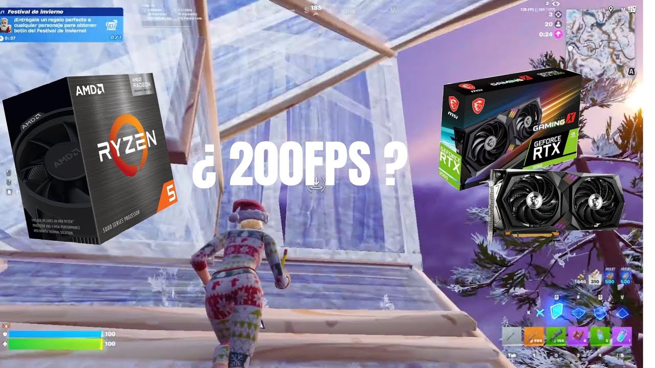 ¿Cuántos FPS da Fornite en esta PC?  R5 5600G MAS RTX 3060 12GB