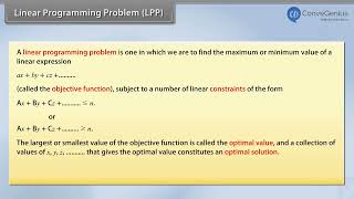 Concept of Linear Programming Problem