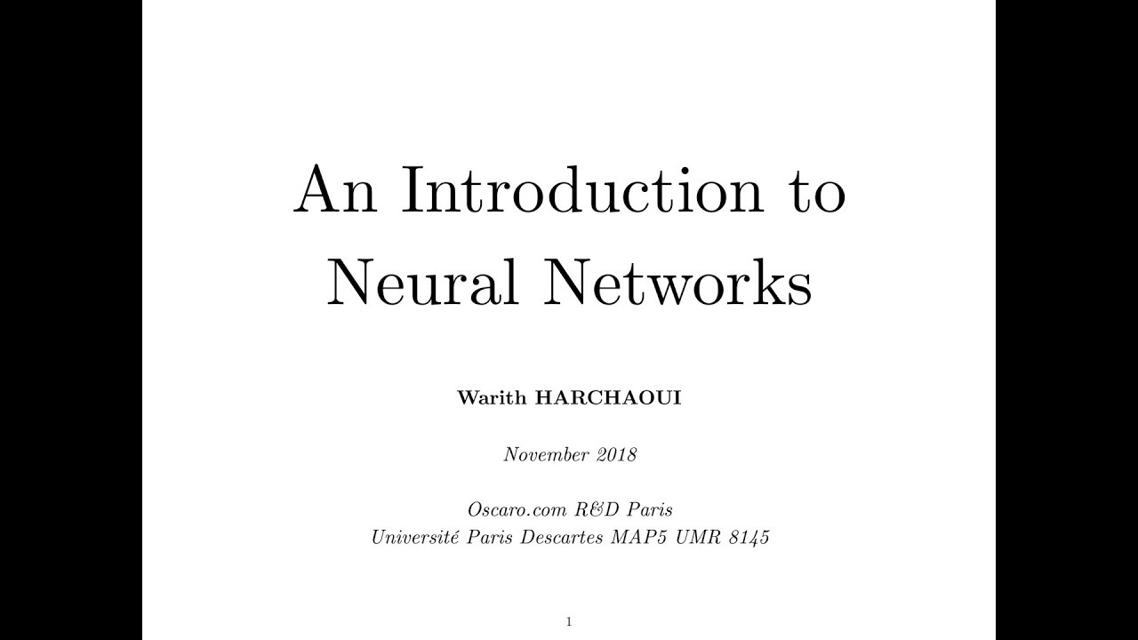 Une introduction aux réseaux de neurones -- An Introduction to Neural ...