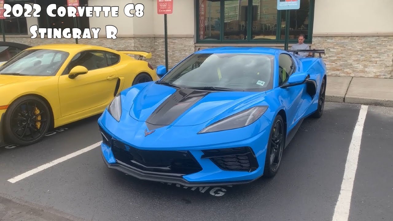 2022 Corvette C8 Stingray R *Rapid Blue* Shows Up At Cars And Coffee (Trackhawk Floors It)