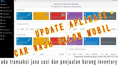Update aplikasi program software kasir cuci / salon mobil motor car wash web base ada inventory