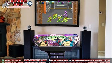 Custom Made 4 Player Teenage Mutant Ninja Turtles Arcade Pedestal with Hyperspin, 17,500 games