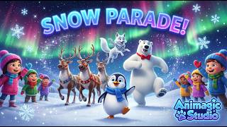 Arctic Animal Snow Parade ❄️🐧 | Winter Animals Song for Kids | Animagic Studio