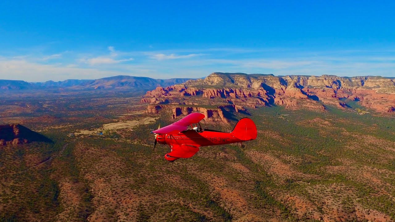 WACO Biplane Tours the Red Rocks of Sedona - YouTube