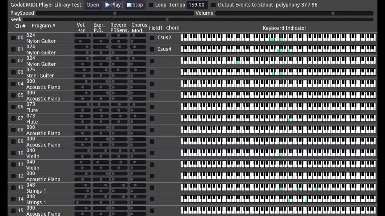 100% pure GDScript Software MIDI Player 