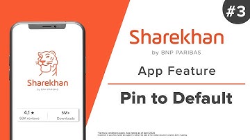 How to use the Pin to Default Functionality | Sharekhan App Features