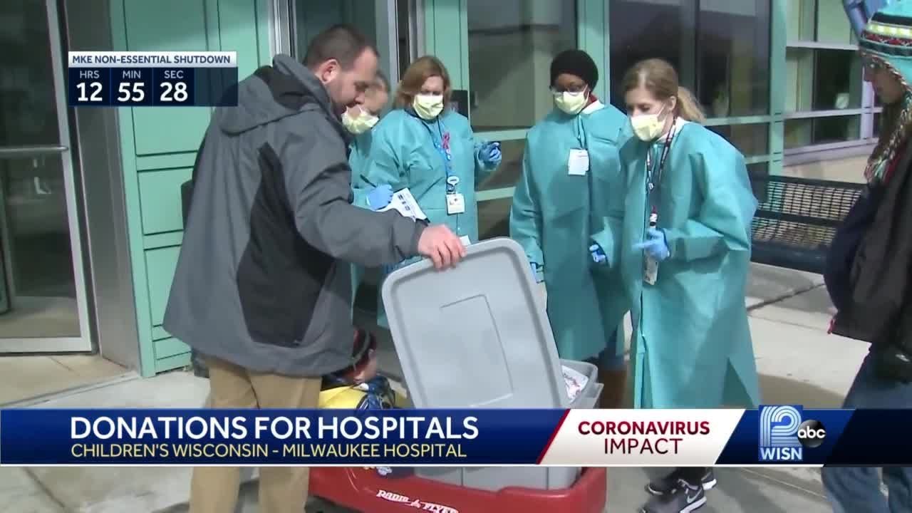 People donate personal protective equipment for health care workers