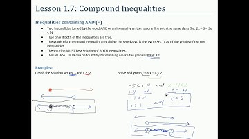 Algebra 2 Lesson 1.7 - Compound Inequalities