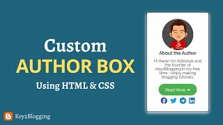 How to Add a Custom Author Bio Box in Blogger | (with Social media icons)