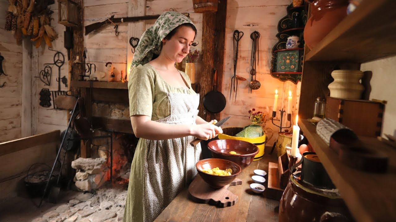 ⁣Irish Cooking from The 1820s |Mutton Stew, Pancakes & Cabbage| No Talking