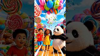 Colorful Balloons Surprise 🎈 | Fun Kids Song with Panda 🐼 | CocoMian Kids Show #shorts