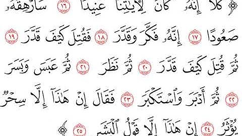 سورة المدثر من الآية (16) حتى الآية (25)