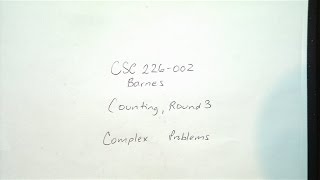 CSC 226 Lecture 19: Counting, Part 3