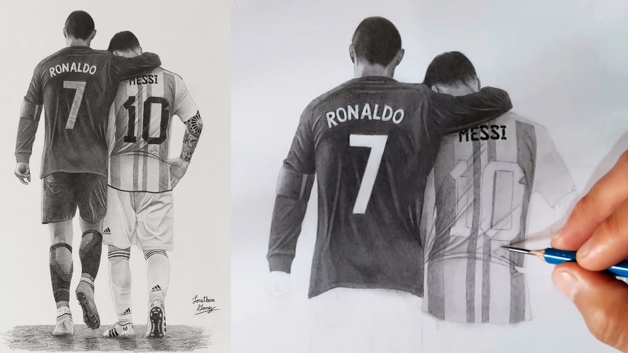 Cómo dibujé a MESSI y RONALDO parte 1 / how to draw Messi and Ronaldo -  thptnganamst.edu.vn