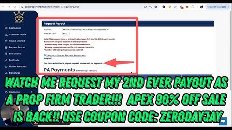 Watch Me Request My 2nd Ever Prop Firm Payout ( Another 2K w/ Apex Trader Funding!)