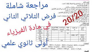 مراجعة شاملة / فرض الثلاثي الثاني/ في مادة الفيزياء/ أولى ثانوي علمي