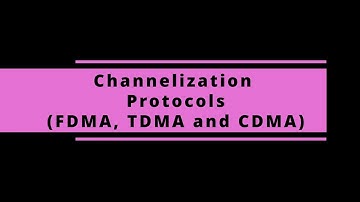 CN 19 Channelization Protocols (FDMA, TDMA and CDMA)