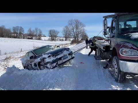 January 28, 2025 Vehicles in Ditch Following High Winds and Snow