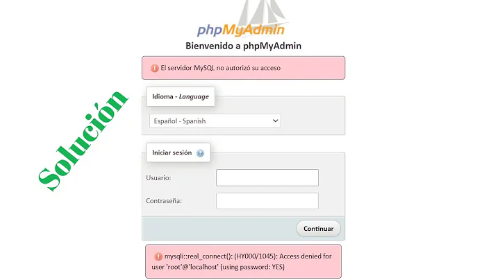 [PHPMyAdmin]-Solución a error 1045 access denied for user (using password: NO) | MySQL