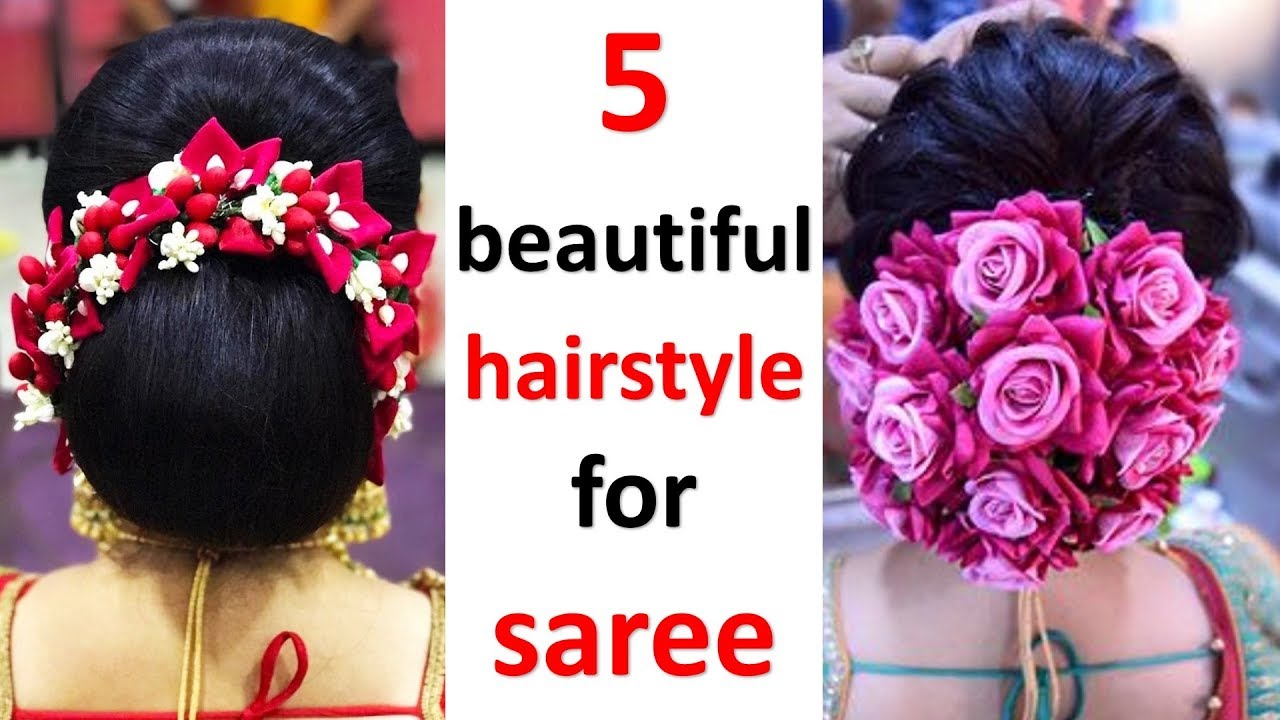 Traditional hairstyles for saree || Easy & Beauitful hairstyles | Party &  wedding hairstyles - YouTube